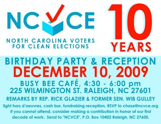 Invitation to NCVCE anniversary celebration