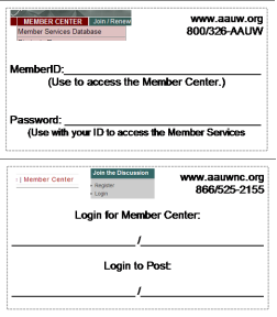 Password Reminder Card